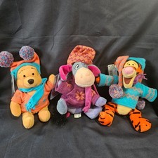 Uk Disney store exclusive Jumper Sweater Pooh Eeyore and Tigger bean bag plush