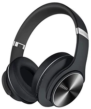  Bluetooth Headphones Over Ear, 90H Playtime Wireless, 3 EQ Modes, HiFi Black