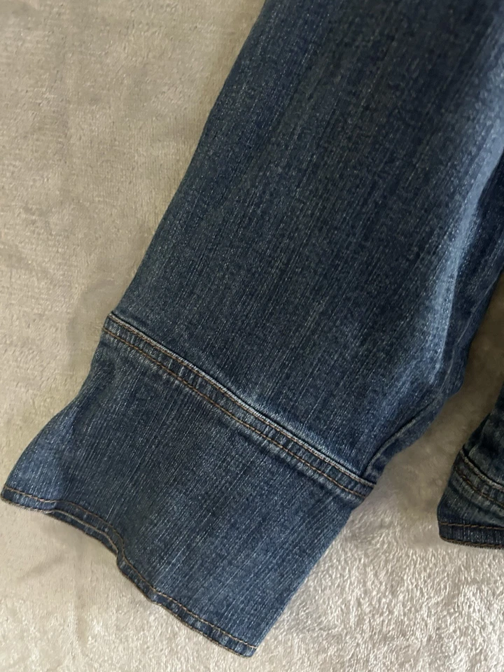 Chaqueta de mezclilla azul para mujer Bandolino talla 2X ligera cuatro bolsillos brillante Foto 4 de 4