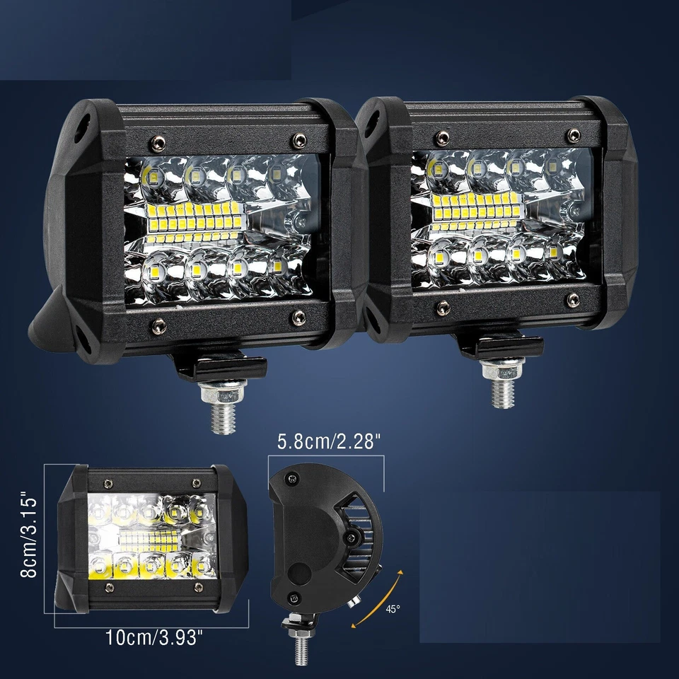 Luz LED de trabajo de conducción de 3" 4" 5" punto de inundación con vainas ámbar lámpara antiniebla para camión todoterreno Foto 3 de 4