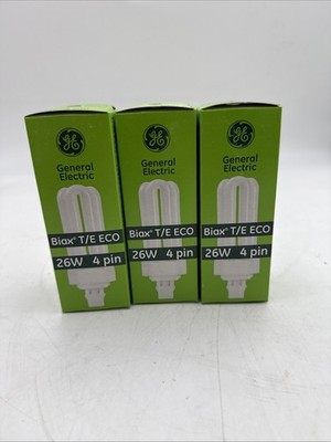 Qty 3 97616 GE F26TBX/835/A/ECO Ecolux 26W 4 Pin CFL Lamp