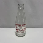 Vintage Owens Dairy Glass Milk Bottle Lower Keyford Frome Somerset