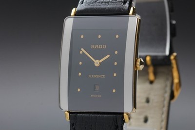 [Fast neuwertig] RADO FLORENCE 160.3605.2N 24mm schwarz Datum Qz Herrenuhr...