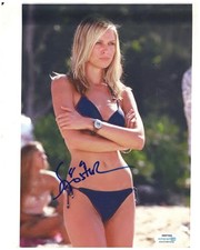 Sara Foster Signed Autographed 8x10 Blue Bikini Fashion Model Photo ACOA