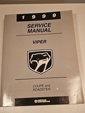 1999 Dodge Viper Dealership Service / Repair Manual Original OEM Factory