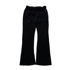 Juicy Couture Women's Black Velour Flared Track Pant Back Snap Pockets Size M