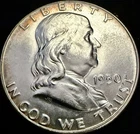 1950 P Franklin Half Dollar Light Red Toning Around Edges. Full Bell Lines !!