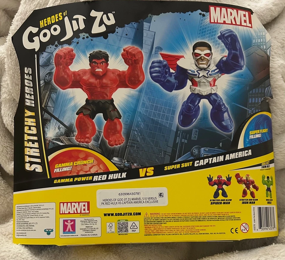 Figuras Marvel Goo Jit Zu Gamma Power Red Hulk & Super Suit Capitán América -NUEVAS Foto 2 de 2