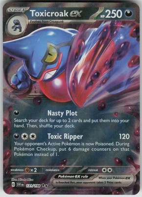 Toxicroak ex Double Rare Holo Scarlet & Violet NM 131/198