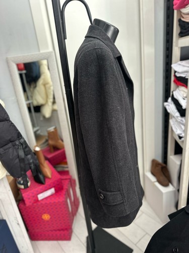Charles Valentino Cappotto In Misto Cashmere Usato Uomo Man Tg52 Nero LLV1689 - Foto 2 di 7