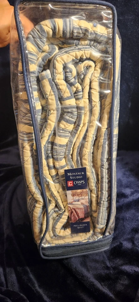 Edredón Chaps Ralph Lauren Completo/Reina Patchwork Montauk Studio Rayas Azul Revrsbl Foto 4 de 4