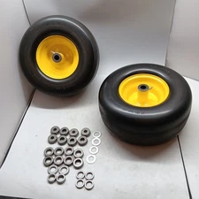 13X6.50-6 Flat-Free Lawn Mower Tire & Wheel Set of 2, Zero-Turn Mower Front Tire