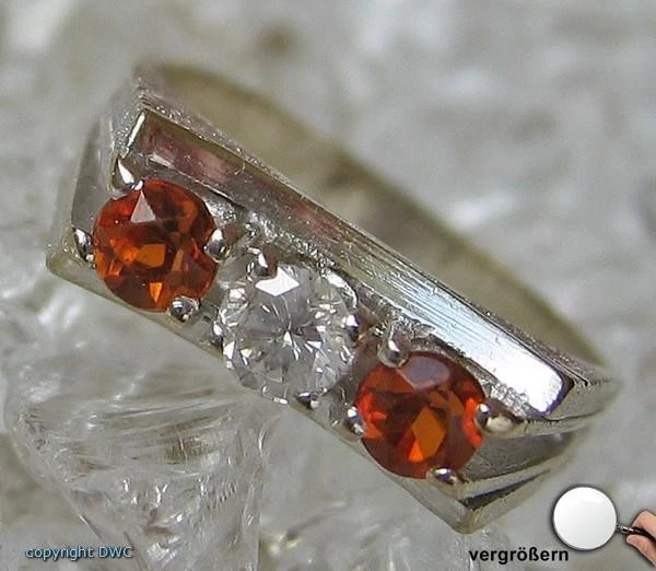 Ring mit Brillant in aus 14 Kt 585 er Gold Diamant Topas Ringe Brillanten 53 - Bild 4 von 4