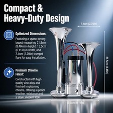 Super Loud Dual Trumpet Air Horn with 12V 24V Compressor for Trucks Pickups