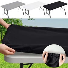 Rectangular TableCloth Elastic Edged Fitted TableCover Waterproof 100 Polyester