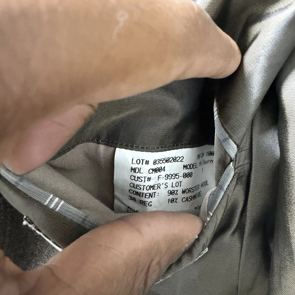 Chaqueta Blazer Hickey Freeman Hombre 38R Cachemir Marrón Ventana Cuadros Abrigo Deportivo Foto 3 de 4