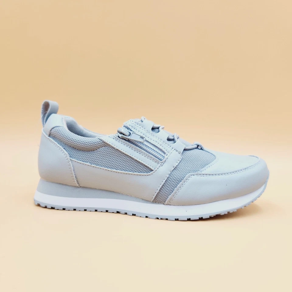 Tênis Oxford Feminino Easy Street Couro Cinza McKinley Resistente ao Deslizamento Tamanho 5.5M - Imagem 4 de 4