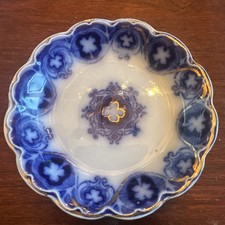 Antique Johnson Bros Savoy Flow Blue Clover 3 Butter Pat