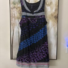 Free people dress size 8 Multicolor Black Floral Pattern EUC Sleeveless