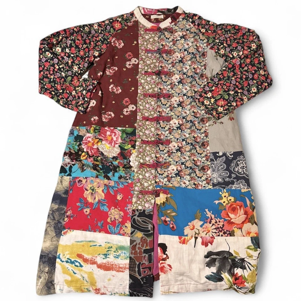 Luan Zai Jiang Nan Mujer S Chaqueta Abrigo Floral Retazos Asiático Abrigo Foto 2 de 4