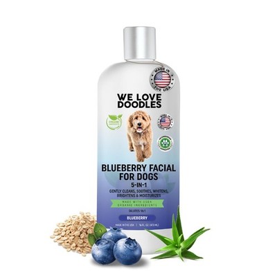 Blueberry Facial Dog Shampoo - Dog Tear Stain Remover, Brightens & Whitens Co...