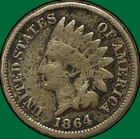 1864 Copper Nickel Indian Head Cent Good G Coin #36852
