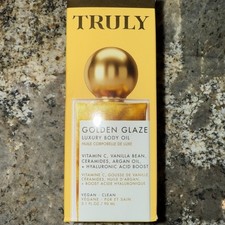 TRULY GOLDEN GLAZE LUXURY BODY OIL 3.1 Fl Oz. Vegan Clean Vanilla Bean Vit. C