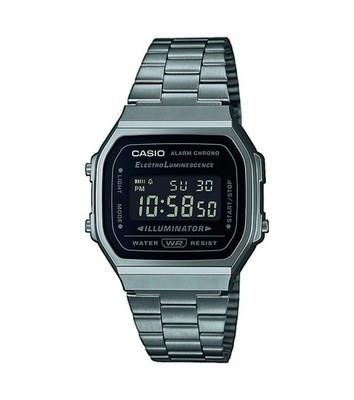CASIO Armbanduhr A168WEGG-1BEF Digital Casio Collection Vintage Retro Metallband