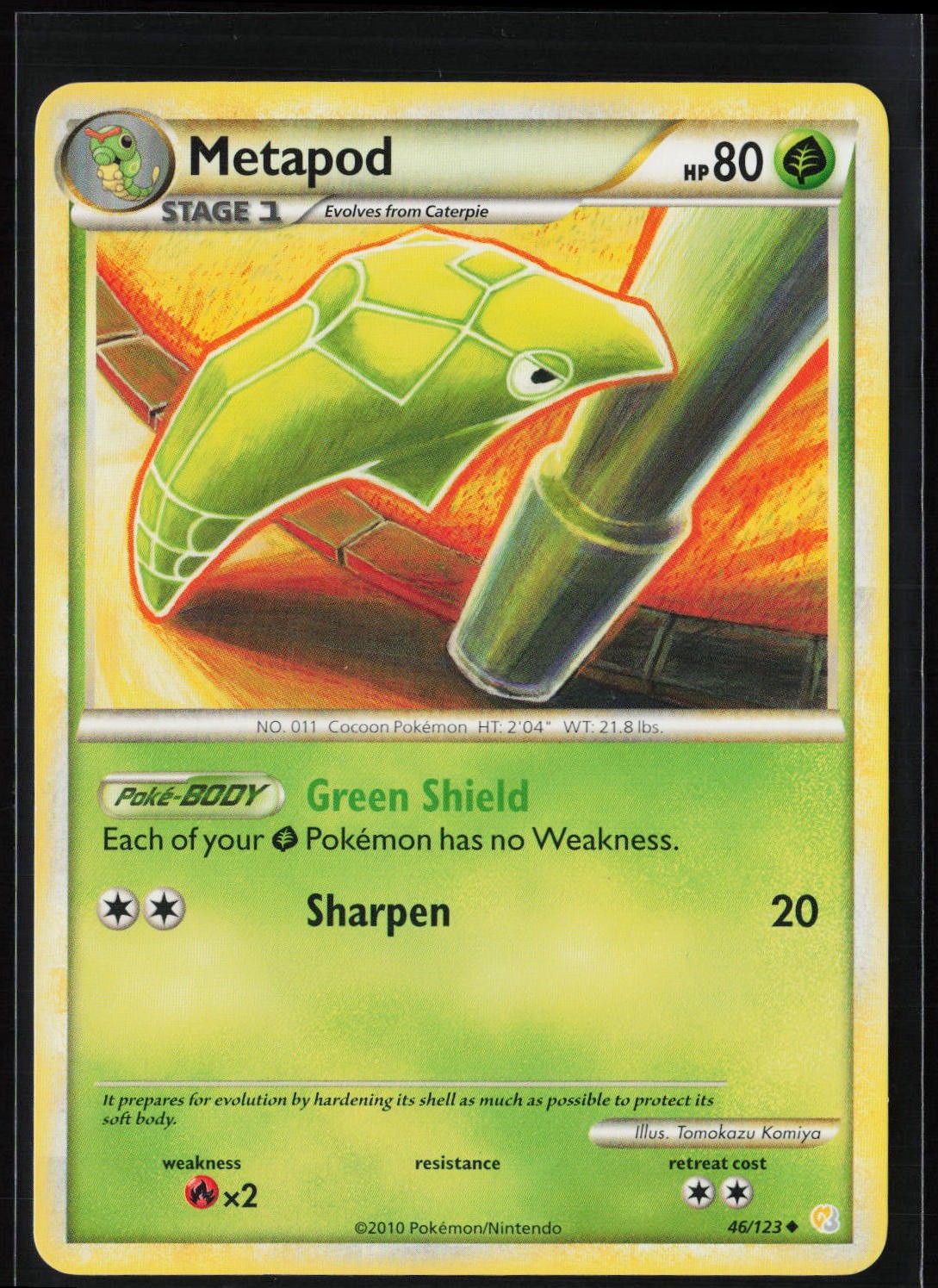 Metapod Uncommon HeartGold SoulSilver 46/123 LP