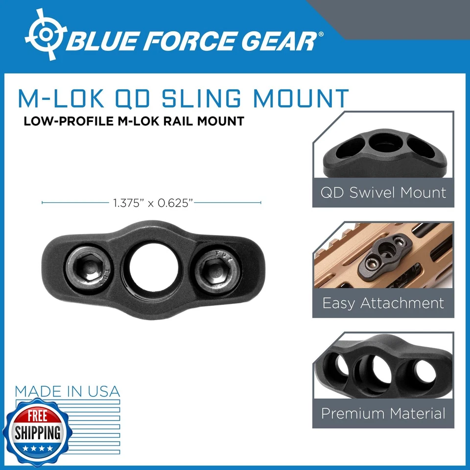 Blue Force Gear M-LOK Sling Mount Quick Detach Ambidextrous QD Connector - Image 4 of 4
