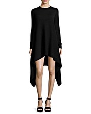 ALEXANDER MCQUEEN Cashmere Knit Sweater Dress Small Black Long Sleeve Ribbed