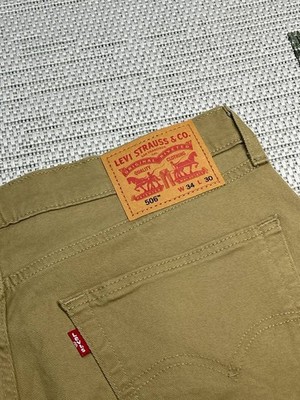 Levis 506 Comfort Straight Fit Jeans Mens 34 Brown Denim Cotton
