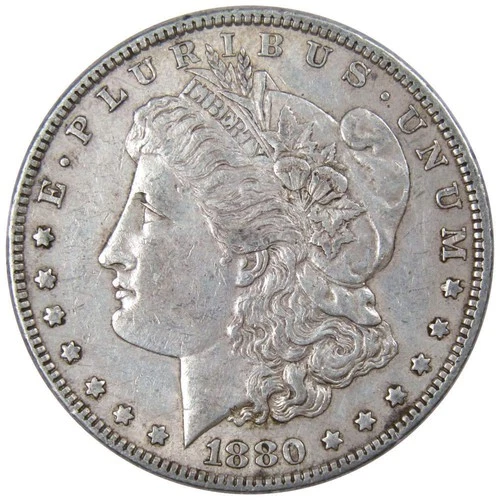 1880 Morgan Dollar XF EF Extremely Fine 90% Silver $1 US Coin Collectible