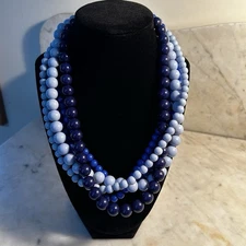 Charming Charlie Multi-Strand Necklace Blue Variations 19-inch, Charlie Charm