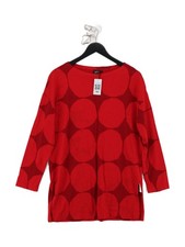 Marimekko And Uniqlo Women's Top XS Red 100% Cotton Tunic