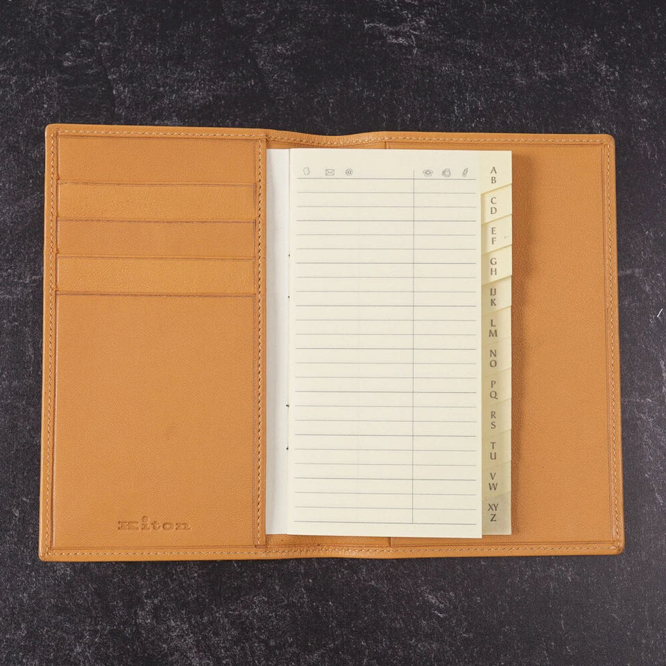 Kiton Tan Soft Calf Leather Mini Travel Wallet with Address Book - Image 2 of 4