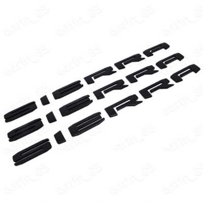 3PC Set GLOSS BLACK 2019-2025 GMC SIERRA LETTER EMBLEM SLT SLE 1500 2500 3500