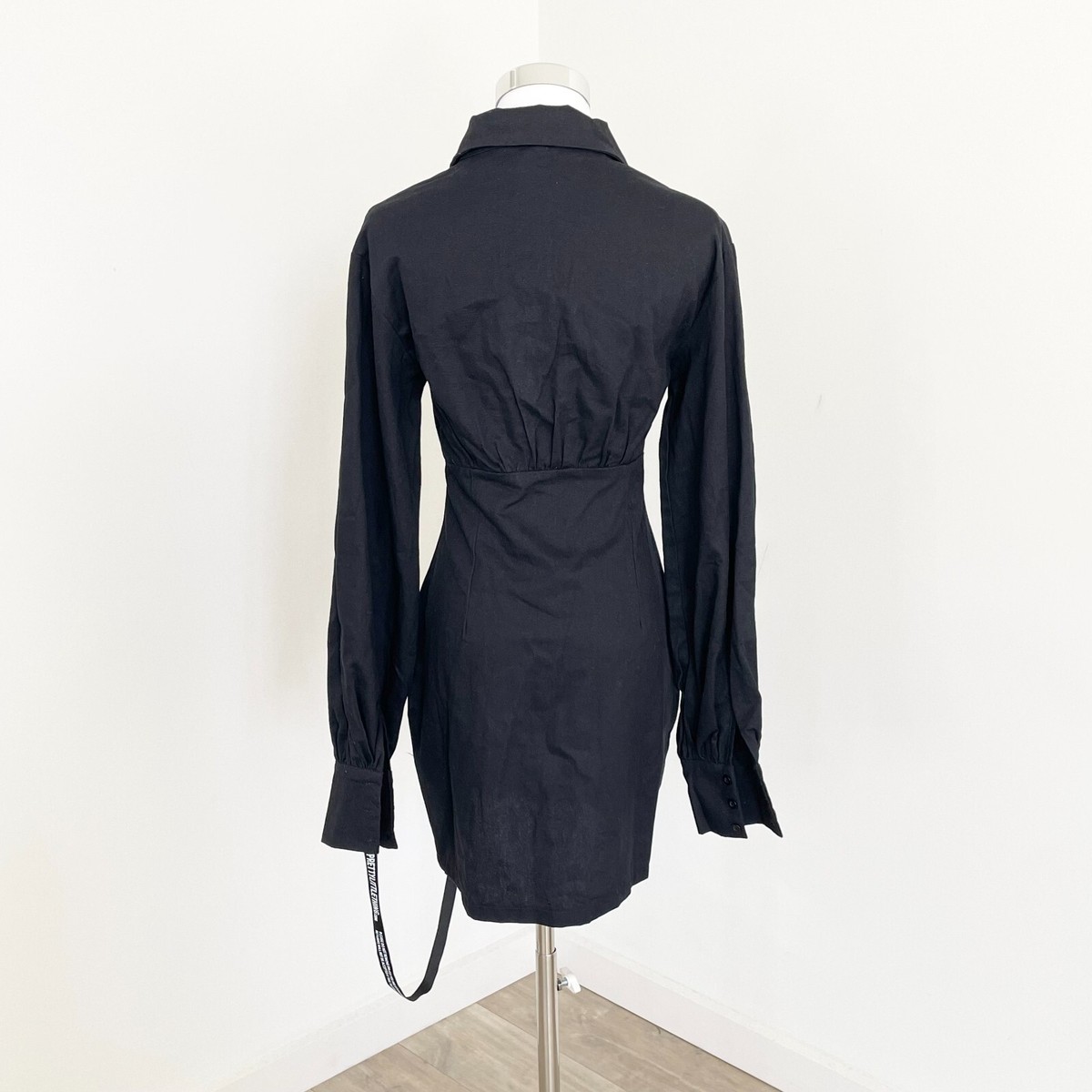 pretty little thing black shirt dress Women's Plus Black Boucle Cable Knit Mini Shirt Dress