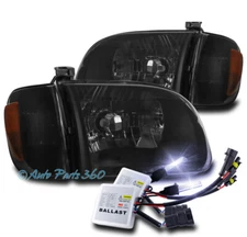 FOR 00-04 TOYOTA TUNDRA REGULAR/ACCESS HEADLIGHT LAMP BLACK/SMOKE +10K XENON HID
