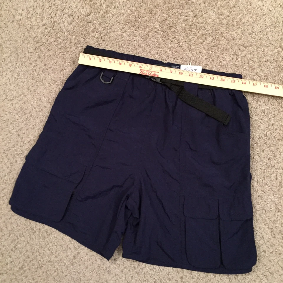 Trader Bay Swim Trunks Mens Medium Blue Cargo Belted Mesh Lined Nylon - Image 2 of 4