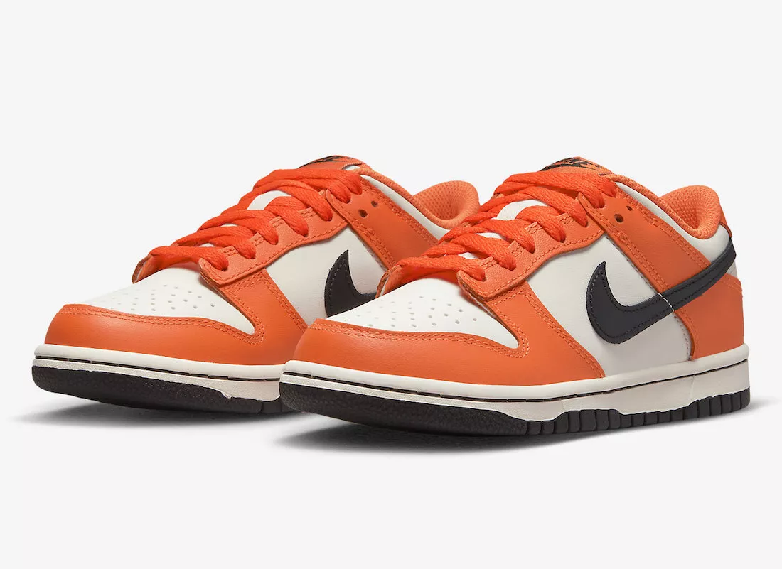 Black and 2025 orange nike dunks