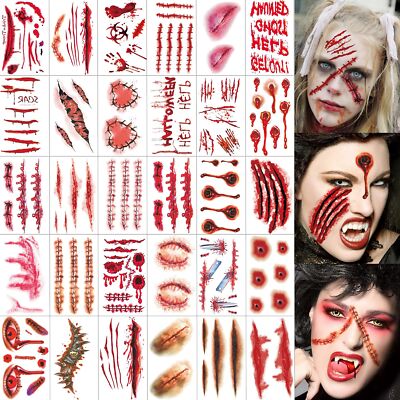 Xmasir 182Pcs Tatouages Temporaires D'Halloween, Faux Autocollants De Tatouage à La Lumière De