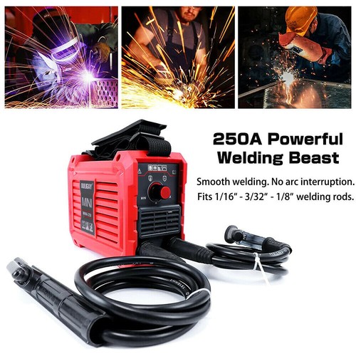 250Amp Portable Gasless Welder Welding Machine With Kit Stick Soldering