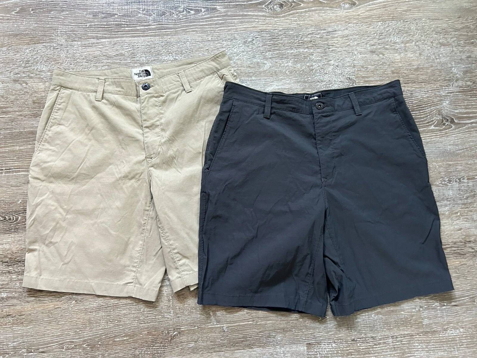 Lot of 2 North Face Chino Shorts Fishing Hiking sz 32 Men’s Beige Gray Outdoor