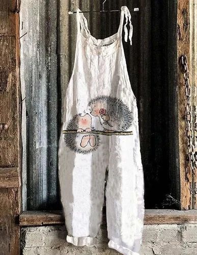 Mono holgado boho de mujer talla grande mono verano retro peto pantalones harén DE - Imagen 24 de 73