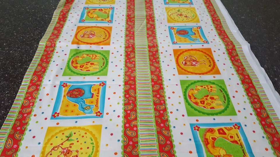 Safari Sweet Heart BTY Diane Eichler Red Rooster Monkey Elephant Giraffe Stripe - Image 4 of 4