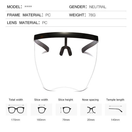 Occhiali da sole Big Frame - Occhiali da sole Moda Visiera Antivento UV400 Policarbonato - Foto 4 di 32