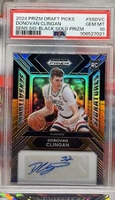 DONOVAN CLINGAN /5 PSA 10 2024-25 PRIZM DRAFT ROOKIE SENSATIONAL GOLD RC AUTO