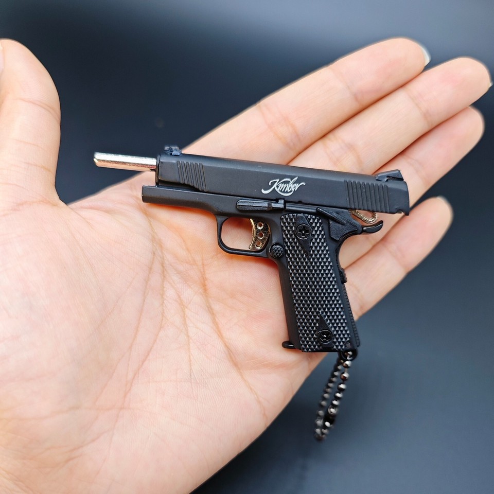 Metal Gun Keychain,Mini 1911 Keychain 1:3 Scale Pistol Keychain for Boy ...