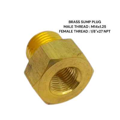 M14x1,25 Stecker auf 1/8''NPT Buchse Messing Sumpf Adapter Öltemperaturanzeige Sensor